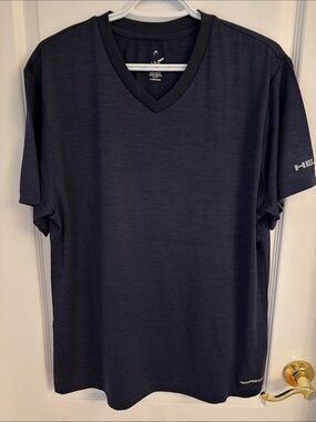 HEAD Men’s V-Neck Performance T-Shirt in Navy